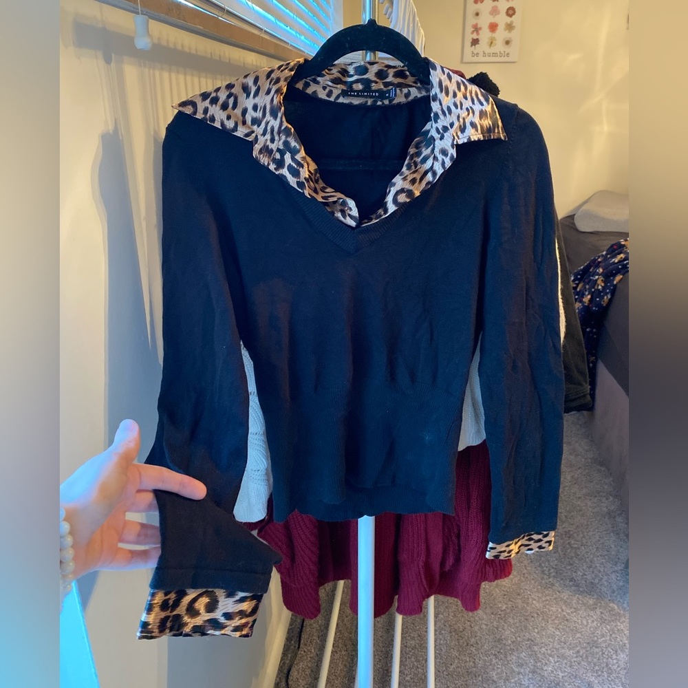 Black Cheetah Print Top